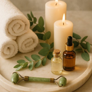 Kit Massagem Facial Rolo de Jade + Gua Sha | Skincare e Drenagem