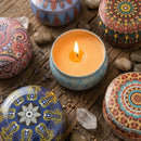 Kit 6 Velas Aromáticas Artesanais 60g | Latinha Mandala
