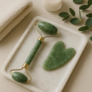 Kit Massagem Facial Rolo de Jade + Gua Sha | Skincare e Drenagem