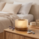 Difusor de Aromas e Umidificador de Ar Ultrassônico com LED 7 Cores e Controle Remoto