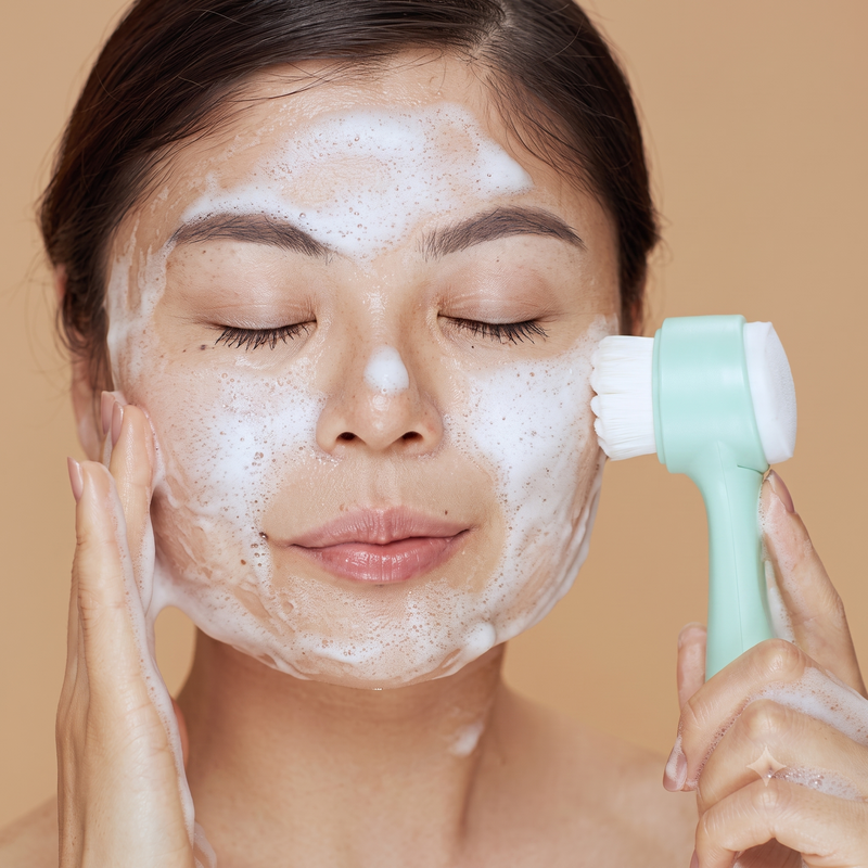 Escova de Limpeza Facial 2 em 1 Silicone | Esfoliante Suave