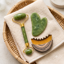 Kit Massagem Facial Rolo de Jade + Gua Sha | Skincare e Drenagem