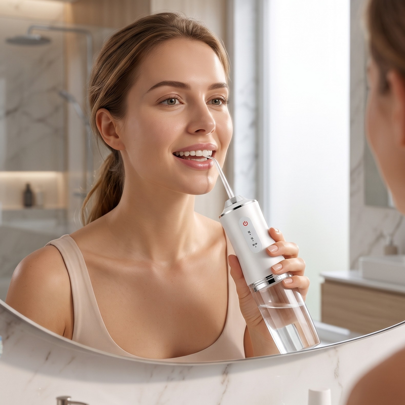 Irrigador Dental Portátil Recarregável 220ml | Limpeza Profunda