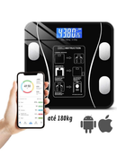 Balança Digital Medidora Corporal Bioimpedância Profissional Bluetooth 180Kg / Pilhas Preto cor Branco USB KD2123