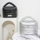 Nécessaire de Maquiagem com Tampa Transparente | Bolsa Brilhante com Alça