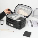 Nécessaire de Maquiagem com Tampa Transparente | Bolsa Brilhante com Alça