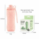 Garrafa de água dobrável de silicone de chaleira portátil esportes ao ar livre compressão viagem 600ML