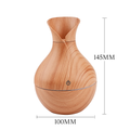 Umidificador Design de Vaso Aromatizador Silencioso textura de Madeira Recarregável com LED
