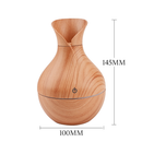 Umidificador Design de Vaso Aromatizador Silencioso textura de Madeira Recarregável com LED