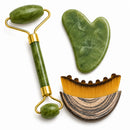 Kit rolo de jade e gua sha