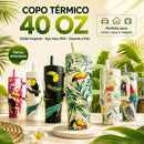 Copo térmico 1,2L inox com alça e canudo