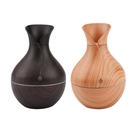 Umidificador Design de Vaso Aromatizador Silencioso textura de Madeira Recarregável com LED