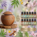 Kit Difusor Umidificador Elétrico + 12 Essências 10ml | Aromaterapia – Auralis