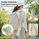 Garrafa de água dobrável de silicone de chaleira portátil esportes ao ar livre compressão viagem 600ML