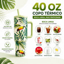 Copo Térmico 1,2L Inox com Alça e Canudo | Estilo Stanley – Auralis