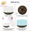 Umidificador Portátil 500ML Aromatizador Luz LED De 7 Cores Com Controle Remoto / Ambiente mais Agradável para Dormir