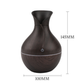 Umidificador Design de Vaso Aromatizador Silencioso textura de Madeira Recarregável com LED