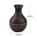 Umidificador Design de Vaso Aromatizador Silencioso textura de Madeira Recarregável com LED