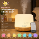 Umidificador Portátil 500ML Aromatizador Luz LED De 7 Cores Com Controle Remoto / Ambiente mais Agradável para Dormir
