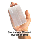 Placa de selenita branca natural