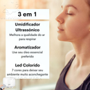 Umidificador Portátil 500ML Aromatizador Luz LED De 7 Cores Com Controle Remoto / Ambiente mais Agradável para Dormir